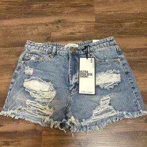 Almost Famous Light Blue Distressed Jean Shorts